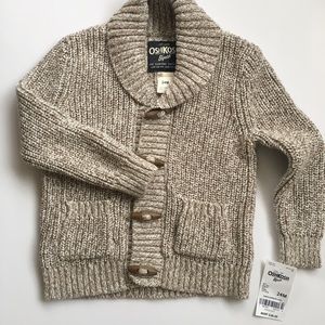 NWT Osh Kosh boys, oatmeal coloured sweater, size 24 months